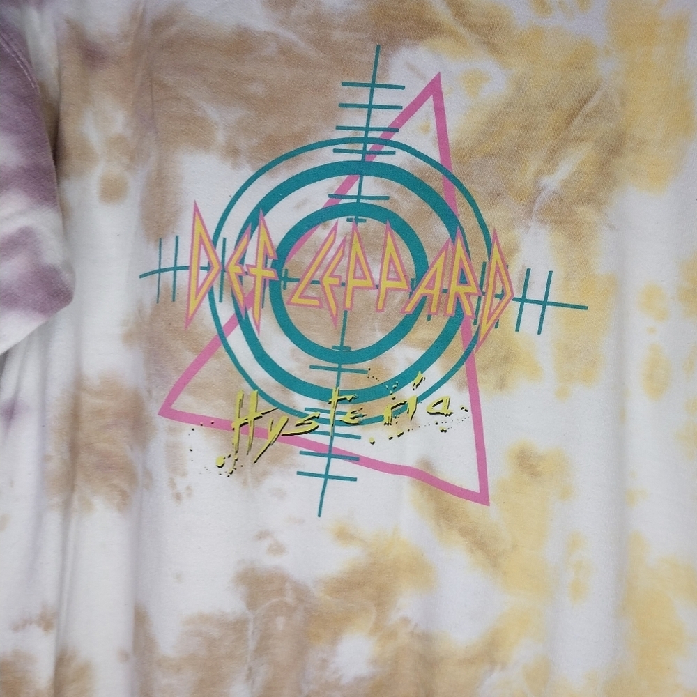 Goodie Two Def Leppard Hysteria Tie-Dye Colorful Graphic Sweatshirt - Picture 2 of 9
